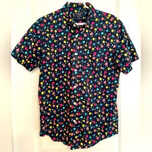 ABERCROMBIE AND FITCH Pomegranate and lemon print Button Down size M